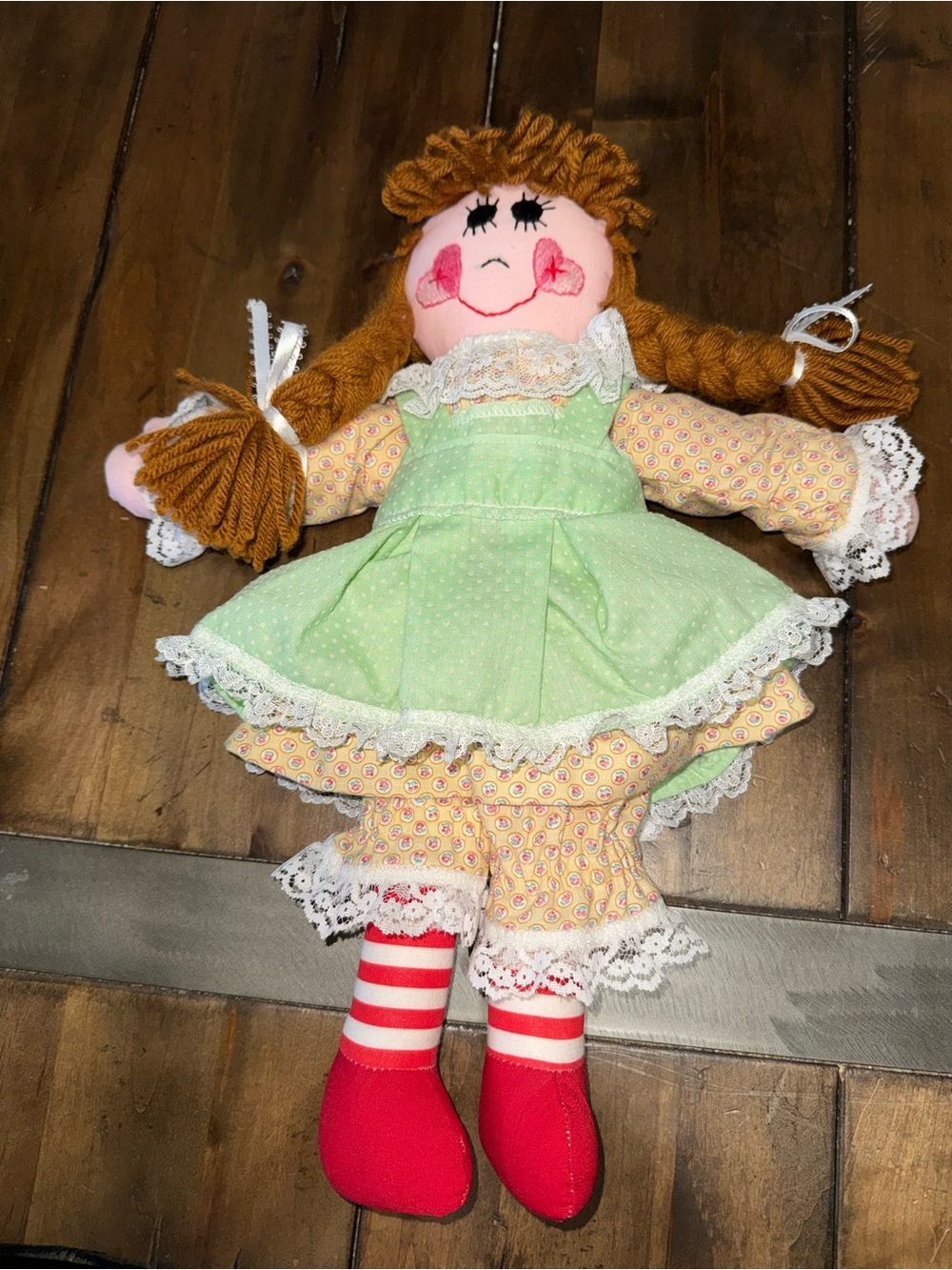 Vintage Handmade Raggedy Ann Doll by Lynda Normandin Redding CA 17"